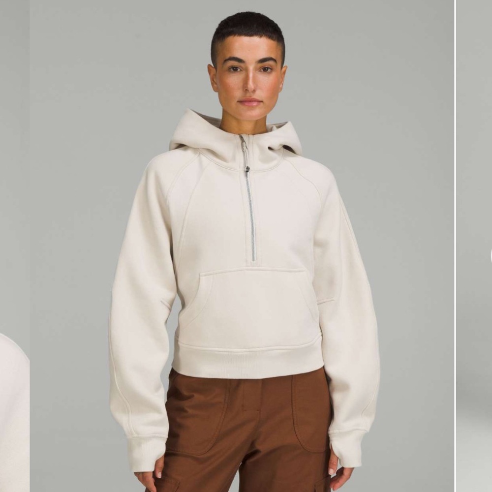 Lululemon Scuba Beige Half Zip Hoodie